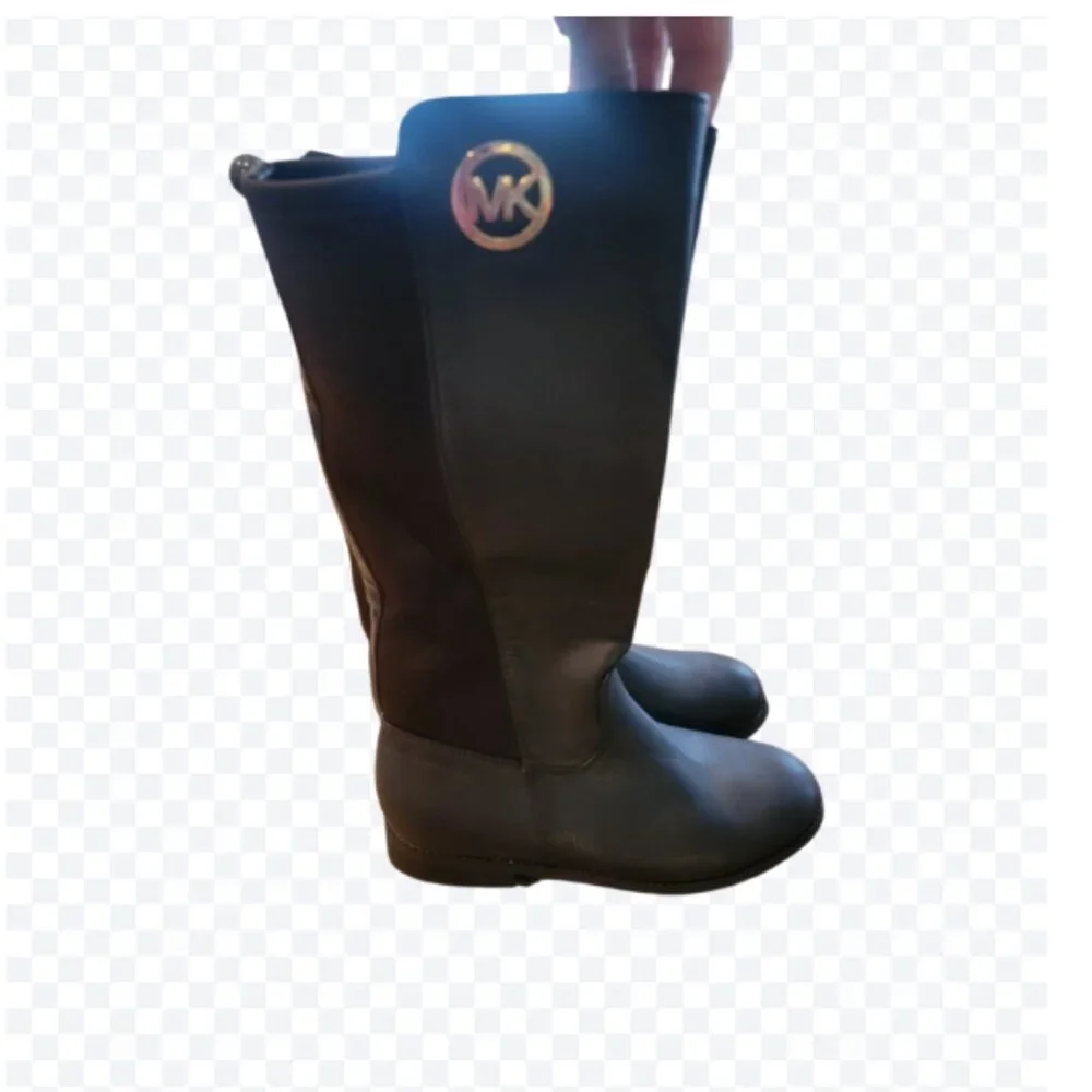 Michael Kors Black Emma Luisa Faux Leather Tall Equestrian Boots